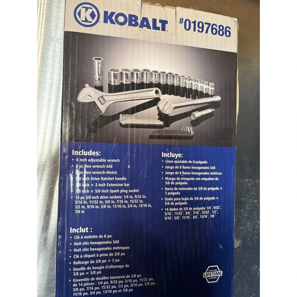 NIB Kobalt 34 PC Mechanical Tool Set Socket Wrench Allen Set